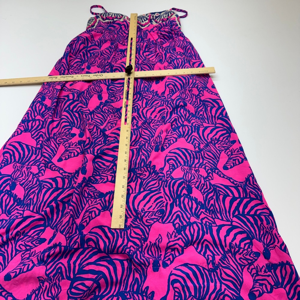 Lilly Pulitzer Dress Women Size 12 Pink Zebra Print Bernadetta Preppy Maxi - Picture 6 of 9